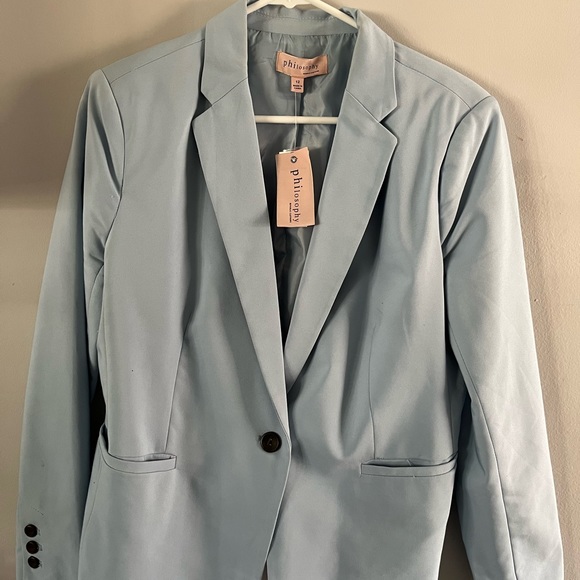 Philosophy Blazer- Baby Blue, Ladies Size 12 - Picture 6 of 7